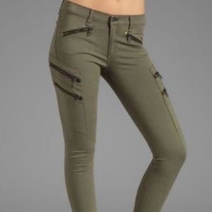 Rag & Bone Zipper Army Green Lariat Jeans Size 24